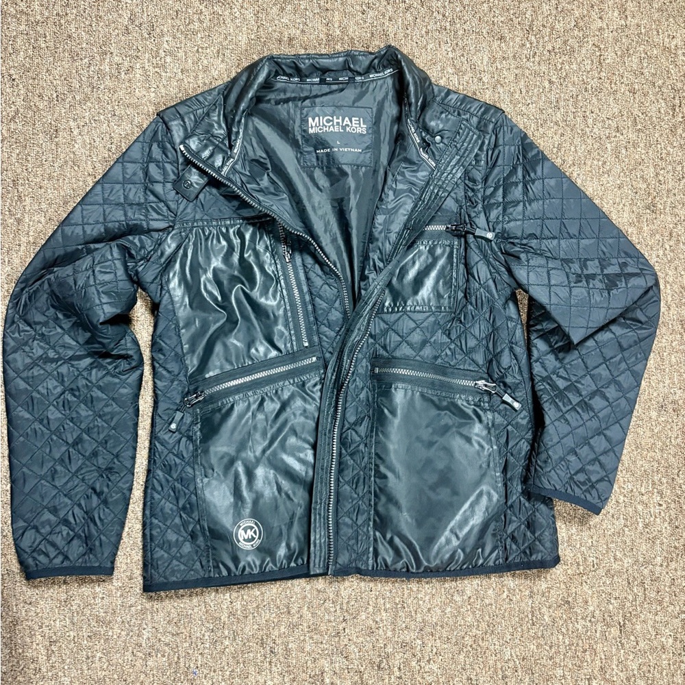 Michael Kors Quilted Jacket in Dark Green Size L